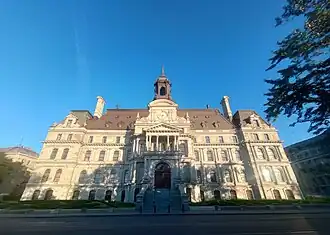 Montreal City Hall, as seen with a new copper roof