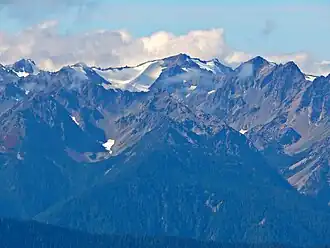 Mt. Carrie (center), Mt. Fairchild (right)