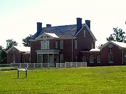 View of the front of Mount Clare Mansion.