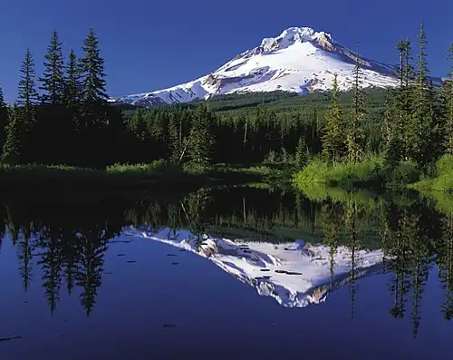 Image 10Mount Hood reflected in Mirror Lake, Oregon. (Credit: Oregon's Mt. Hood Territory.) (from Portal:Earth sciences/Selected pictures)