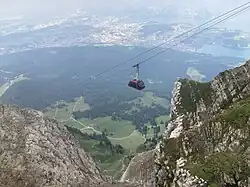 Cable car descending