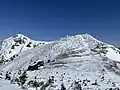 Mt Neishi (with Mt. Tengu behind) from Mt Mikaburi, March 2024