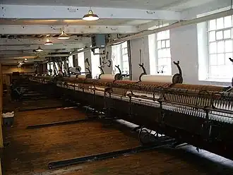 A working Mule spinning machine at Quarry Bank Mill.