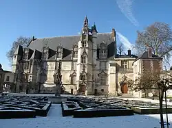 Facade with clock tower