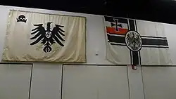 Freikorps flag next to German Imperial War Ensign in Boston World War II Museum