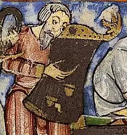 1020-1050, Germany. Musician with psaltery from Werdener Psalter.