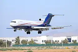 A Boeing 727-223F(Adv) of USA Jet Airlines on approach to Laredo.