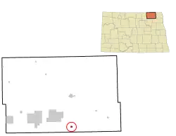 Location of Nekoma, North Dakota