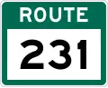Route 231 marker