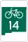 New Mexico State Bike Route 14 marker