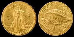 US double eagle ($20 gold coin), 1907