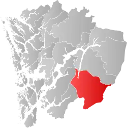 Odda within Hordaland