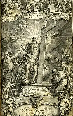 engraving of the risen Christ