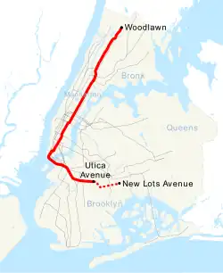 Map of the "4" train