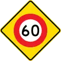 60 km/h speed limit ahead