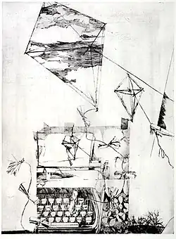 Poem about a Dead Friend, drypoint, 65 x 49.5 cm, 1979