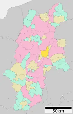 Location of Nagawa in Nagano Prefecture