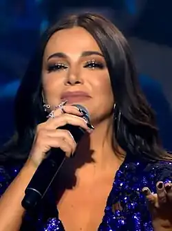 Nancy Nasrallah singing at MTV Lebanon Studio, 17 June 2019