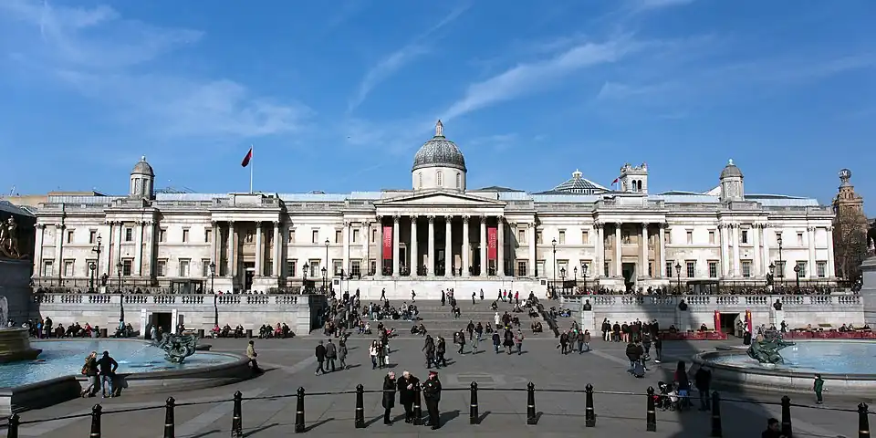 The elevation onto Trafalgar Square in 2013