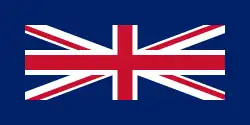 Union Flag with thick blue border the thickness of one-fifth the breadth of the flag.