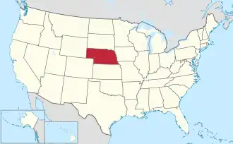 Location of Nebraska within the United States