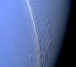 Cirrus clouds imaged above gaseous Neptune