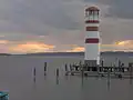 Lake Neusiedl at Podersdorf during sunset