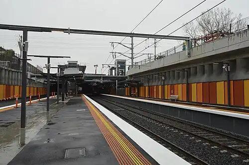 Northbound view from Ormond platforms 1&2 facing towards platform 3