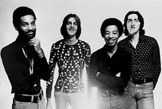 The Tony Williams Lifetime in 1976 (The New Tony Williams Lifetime). From left: Tony Newton, Alan Pasqua, Tony Williams and Allan Holdsworth