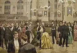 Promenade Concert on New Year's Eve at the Produce Exchange, New York from Harper's Weekly of January 15, 1887