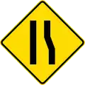 Road narrows on right