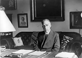 Photo of Niels Bohr, an older man