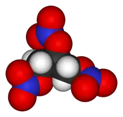 Spacefill model of nitroglycerin