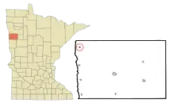 Location of Shelly, Minnesota
