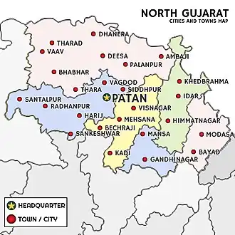 Map of North Gujarat