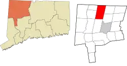 Norfolk's location within the Northwest Hills Planning Region and the state of Connecticut