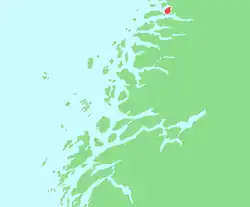Locator map of Mesøya, Nordland, Norway