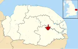 Location within Norfolk