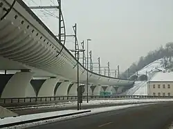 The hlavní – Vítkov bridge section in December 2010, completed