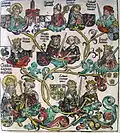 Charlemagne (lower left corner) and his descendants, Nuremberg Chronicle, late 15th century