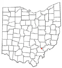 Location of Amesville, Ohio