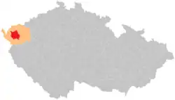 Location in the Karlovy Vary Region within the Czech Republic