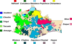 Map of indigenous peoples in Oaxaca
