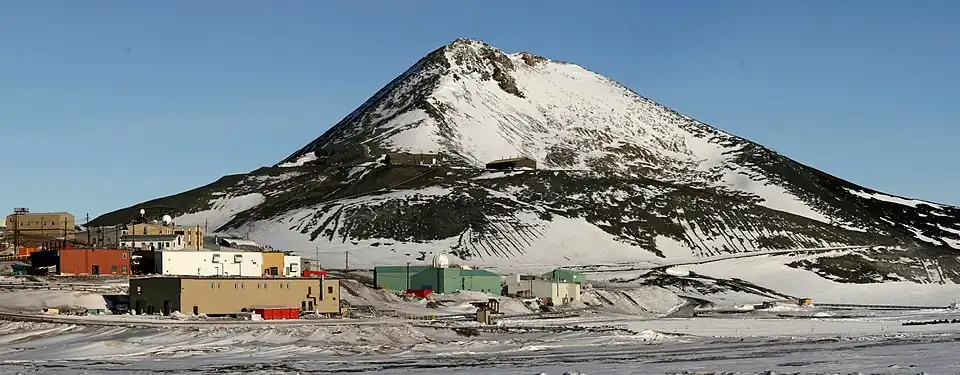 Observation hill overlooks McMurdo Station, 2006.