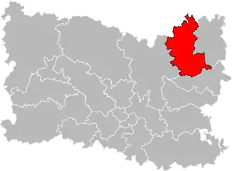 Situation of the canton of Thourotte in the department of Oise