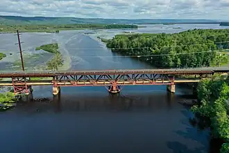 The Oliver Bridge, which connects the village of Oliver to Minnesota.
