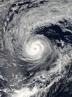 Satellite image of Hurricane Olivia as a high-end Category 3 hurricane on September 6