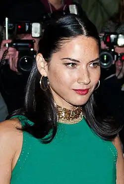 Olivia Munn; father is of English, Irish, and German ancestry,[197] while her mother is from Vietnam.[198]