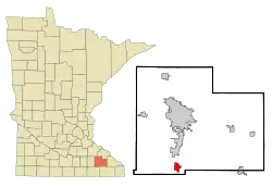 Location of Stewartville, Minnesota