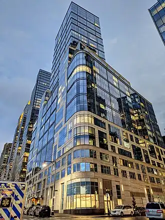 The building seen from the ground